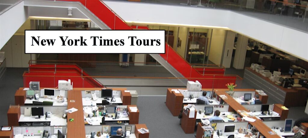 New York Times office with text saying "New York Times Tours."